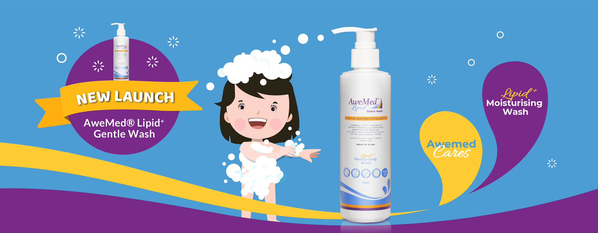 lipid-wash-banner AweMed Gentle Soap Free Cleanser For Baby