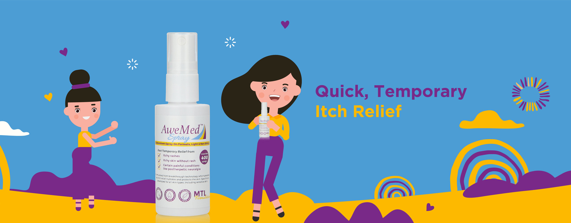 spray-banner AweMed Fast Itch Relief Skincare For Eczema